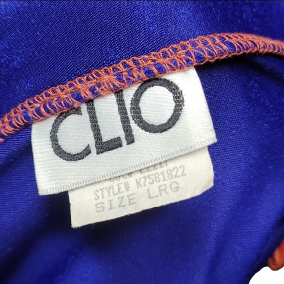 Clio 70s Vintage Patchwork Blue Burnt Orange Velvet Metallic Wide Leg Jumpsuit - Picture 9 of 10